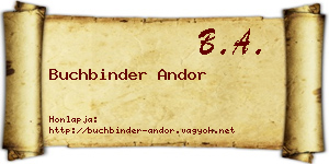 Buchbinder Andor névjegykártya